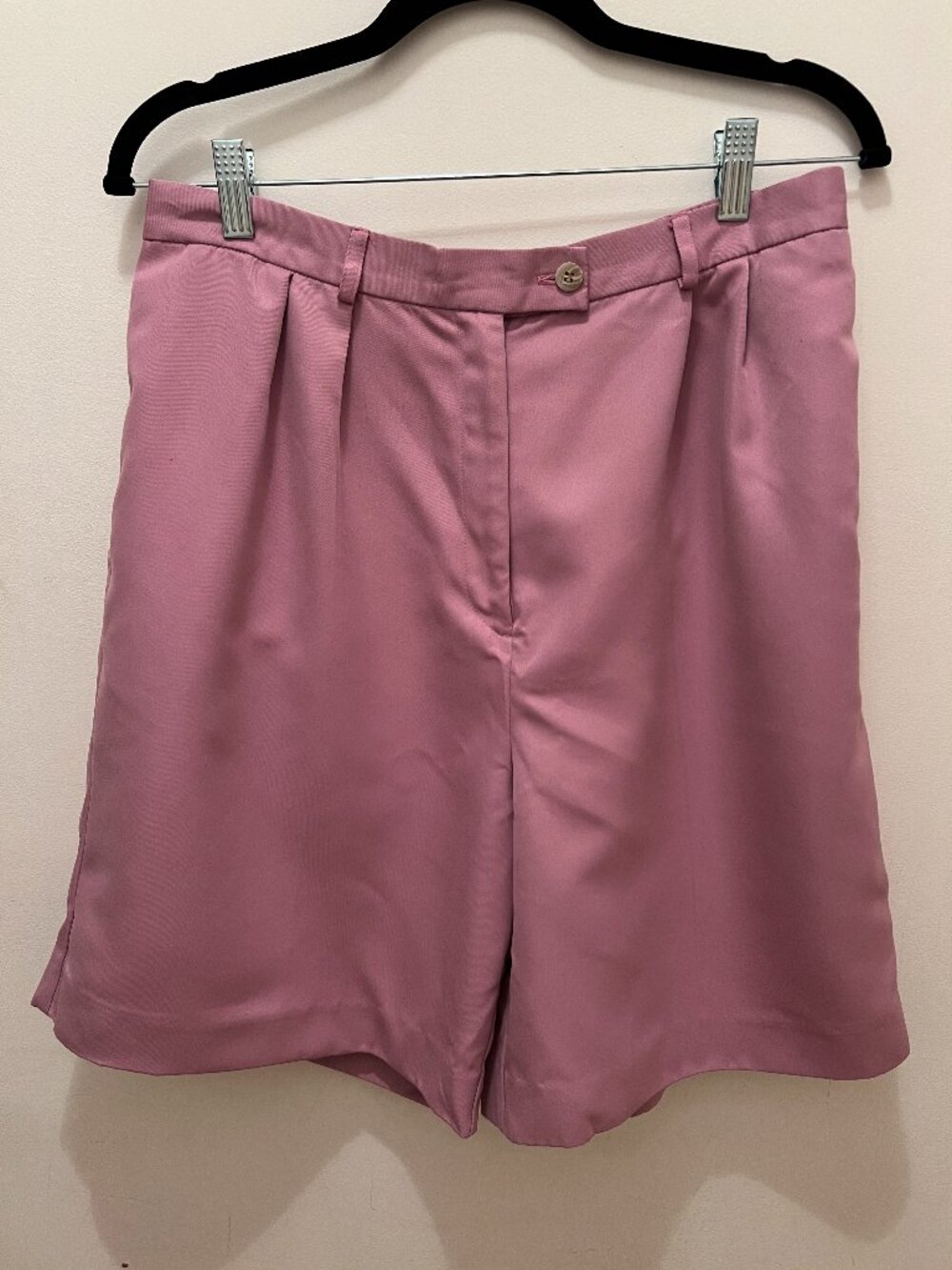 Vintage David Brooks Pastel Pink High-Waisted Shorts – Soft Retro Shorts – Size